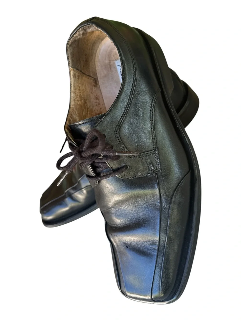 Kenneth Cole 040476 Black Leather Square Toe Dress Shoes Men's 9.5M